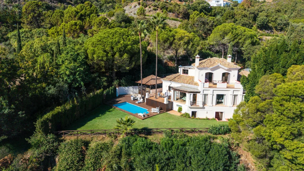 Luxury Villa Vogue in La Zagaleta Marbella with private heated pool, panoramic mountain views, landscaped garden and exclusive gated estate in Costa del Sol Spain
