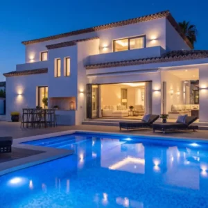 Villa Lina luxury villa rental in Nueva Andalucía Marbella with heated private pool, Jacuzzi, sun terraces and Costa del Sol holiday accommodation